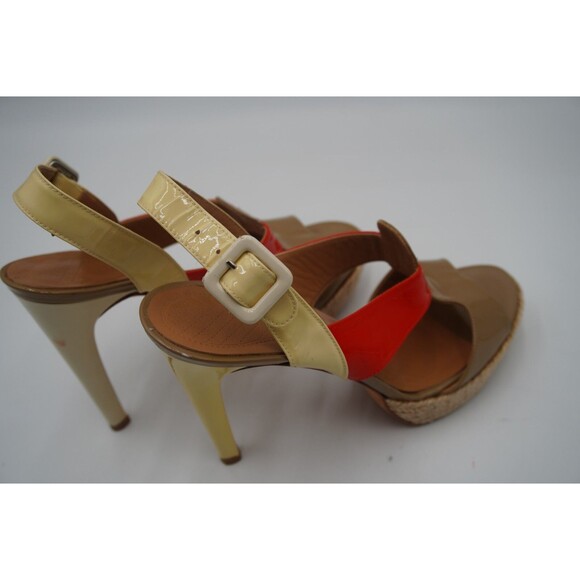 Anya Hindmarch London Color Block Patent Leather Platform Strap Heel Size 10/40 - Picture 3 of 12